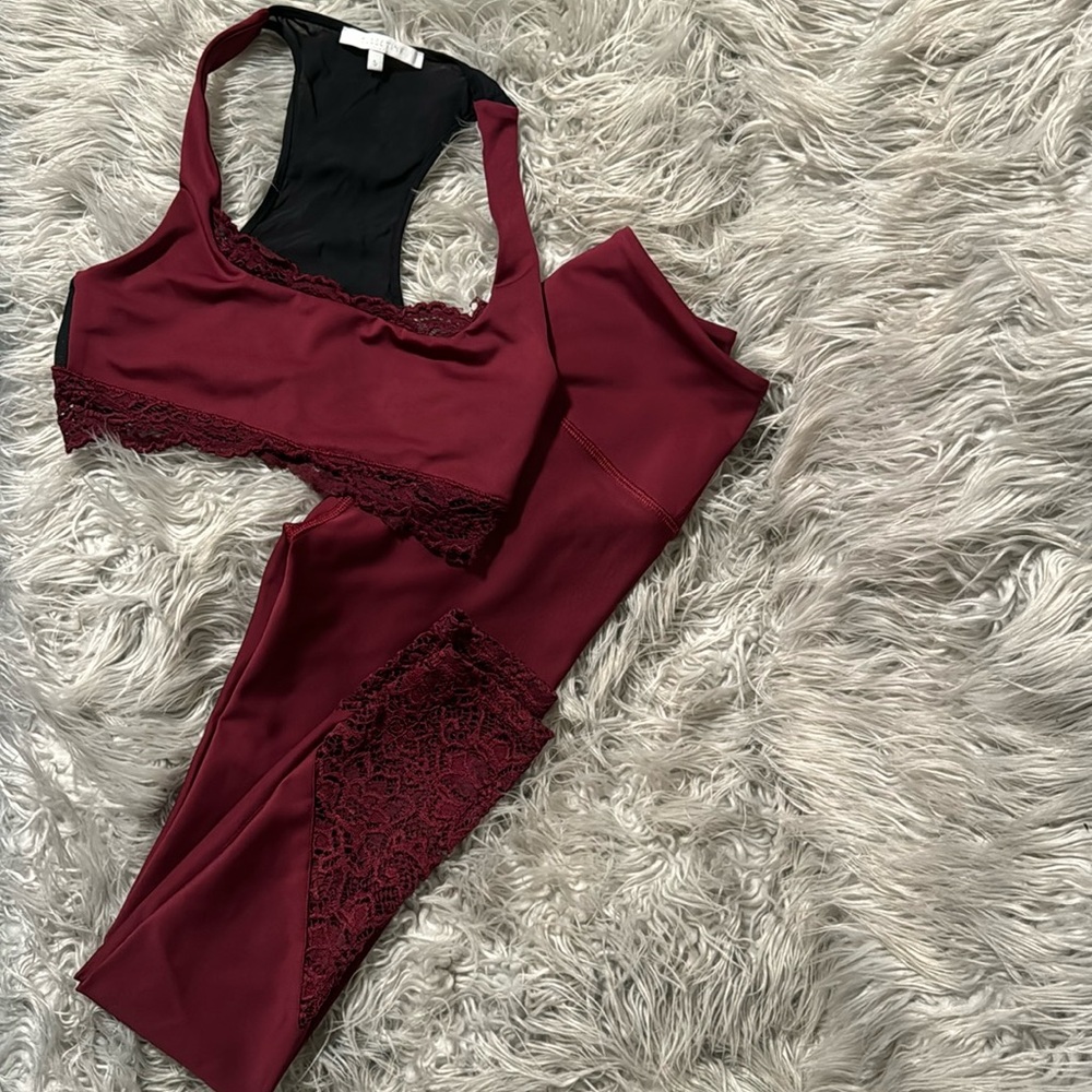 Burgundy Celestine activewear set